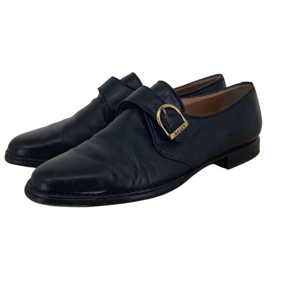 Men’s Bally Monk Strap dress shoes Black Size 7.5 E Made In Switzerland - Picture 1 of 7
